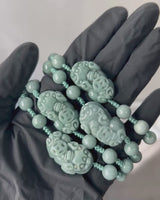 Blue Jade Bead Pixiu Rope Bracelet
