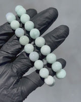 Large white beaded jade bracelets
