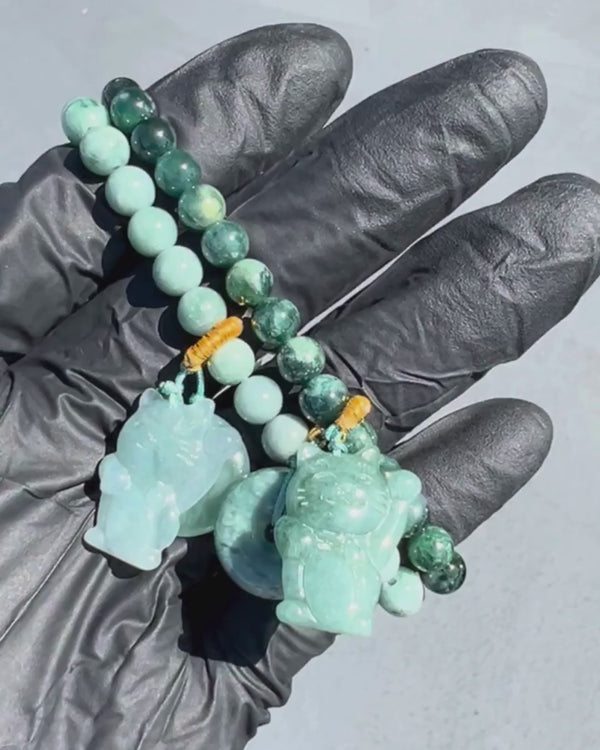 9369 キャンディジェイド 猫ちゃん ブレスレット 16 cm Lucky Cat Jade Bracelet – The Jade Jewelers