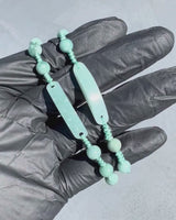 Blue Water Jade Bar Rope Bracelet