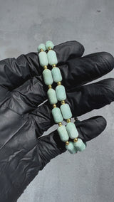 Cylinder Beaded Jade Bracelet