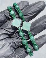 Beaded Rope Clover Jade Rope Bracelet