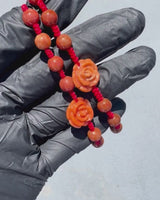 Rare Red Rose Jade Rope Bracelet