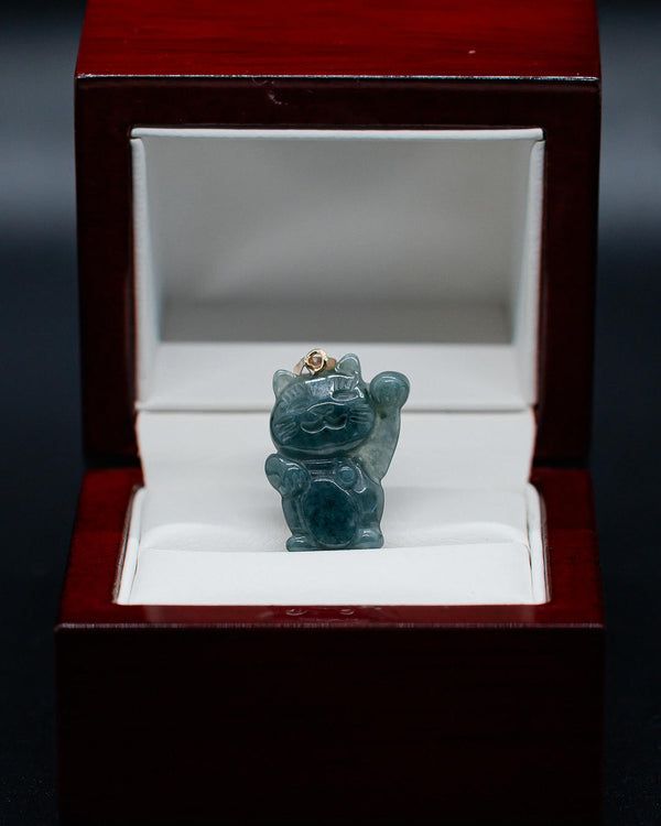 Lucky Cat Jade Pendant