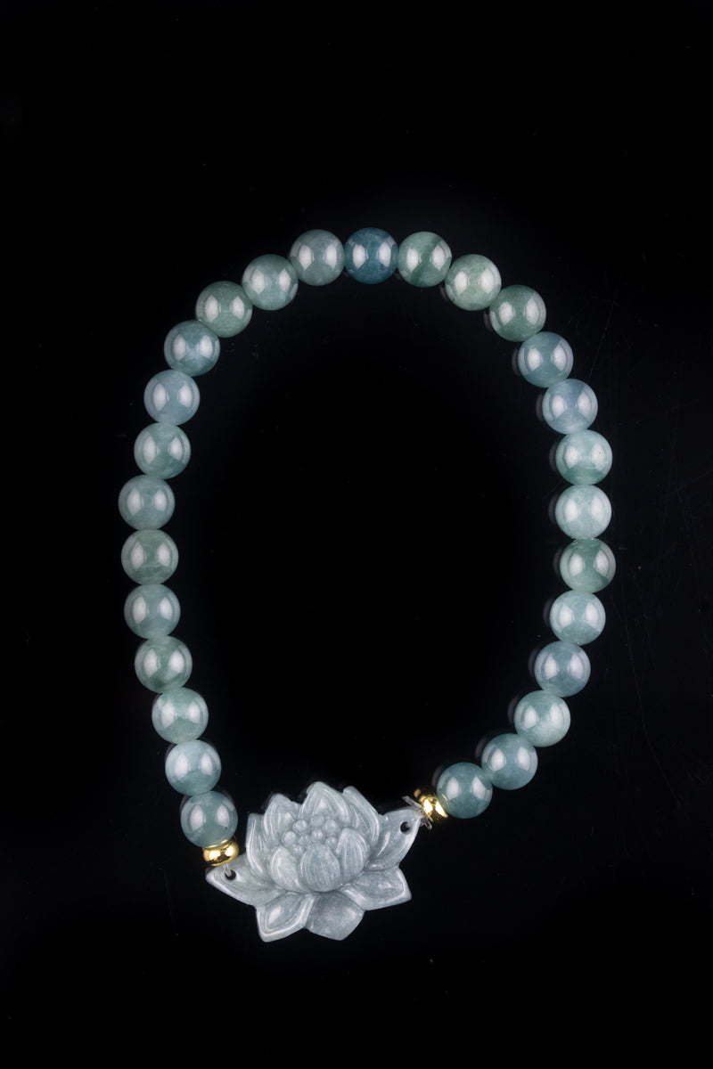 Blue Beaded Lotus Bracelet