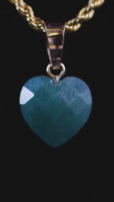 #4 Micro Heart Diamond Cut Jade Pendant