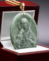 Jesus Green Jade Pendant