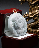 Dragon Circle White Jade Pendant