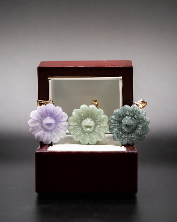 Micro Floral Jade Pendant
