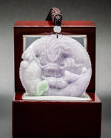 z. One of one Lavender Circle Jade Dragon Pendant