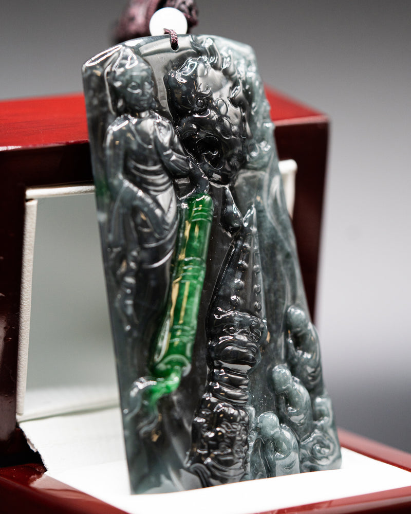 z. One of One Tow Tone Black/Green Divine Harmony Buddha Pendant