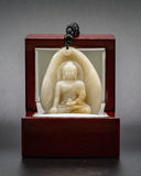One of One Yellow Jade Meditating Buddha Pendant