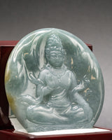 z. ONE OF ONE TWO TONE BLUE/YELLOW MEDITATING BUDDHA