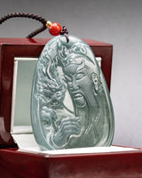 Blue Water Dragon/Guan Gong Jade Pendant