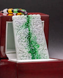 z. One of One White/Green Double sided Filigree Pendant