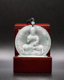 ONE OF ONE White Jade Meditating Female Buddha Pendant