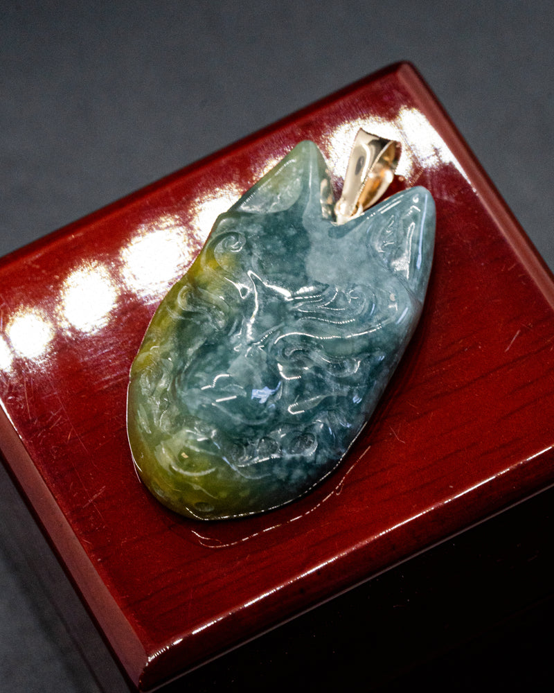 Kitsune Mask Jade Pendant