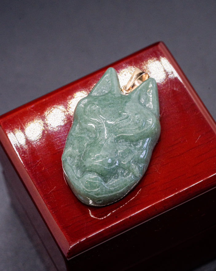 Kitsune Mask Jade Pendant