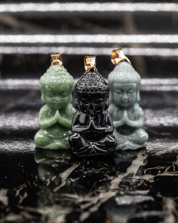 Micro Meditating Baby Buddha Jade Pendant