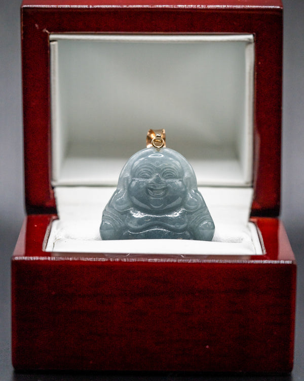 Micro Laughing Buddha Jade Pendant